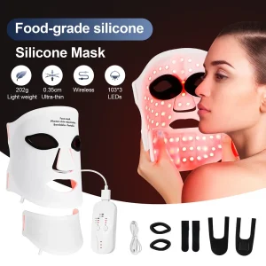 Silicone LED Mask Face With Neck 7 Colors LED therapy