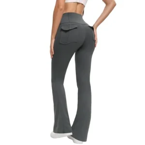 Women's Flared Leggings with Pockets Fitness Butt Lifting