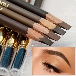 4 Pack Waterproof Eyebrow Pencils - Dual-Ended with Spoolie Brush |