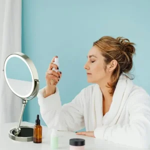 Tabletop Makeup Mirror with Built-in Vanity Tray