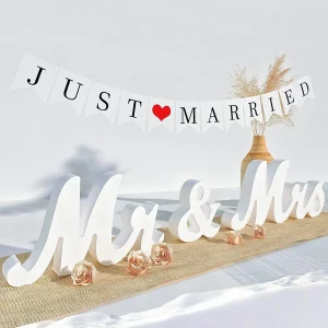 Wedding Decorations, Mr & Mrs Sign Wooden for Letters Wedding Table,