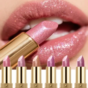 6-pack of shimmery matte lipsticks - easy to apply, long-lasting moisturizing