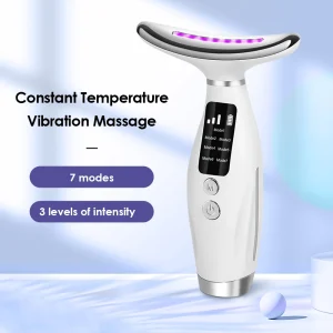 7 Colors LED Lights Face and Neck Beauty Device Vibration Massage