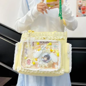 Special Bag for Women or youth Transparent Crossbody Shoulder Bag Large Capacity Lace Tote Bag Cute